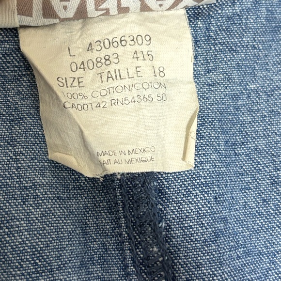 Vintage (18) TANJAY Petites Denim Midi Skirt Buttons Cotton Pockets Dark Wash - Picture 6 of 11